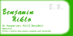 benjamin miklo business card